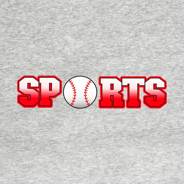 BASEBALL Style Sports Text Red by SartorisArt1